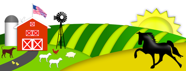 Graphic of animals on a farm