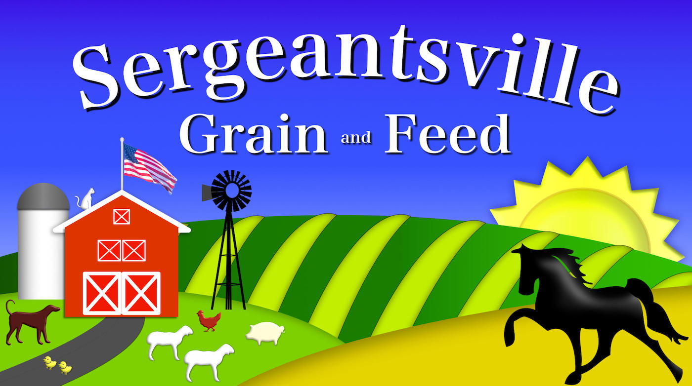 Graphic of animals on a farm with text that reads 